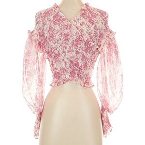 J.ing Elegant Pink Floral Women's Top